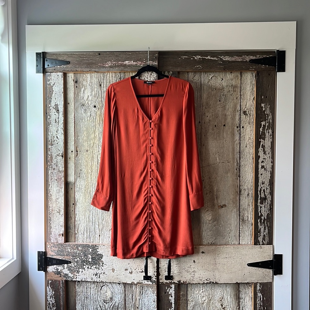 Madewell, Long Sleeve Dress, S, Burnt Orange